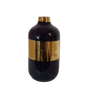 VASE NOIR A GOULOT ETROIT