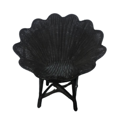 FAUTEUIL EN ROSEAUX NOIR
