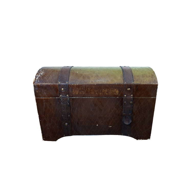 COFFRE MARRON VINTAGE - 90X60X42